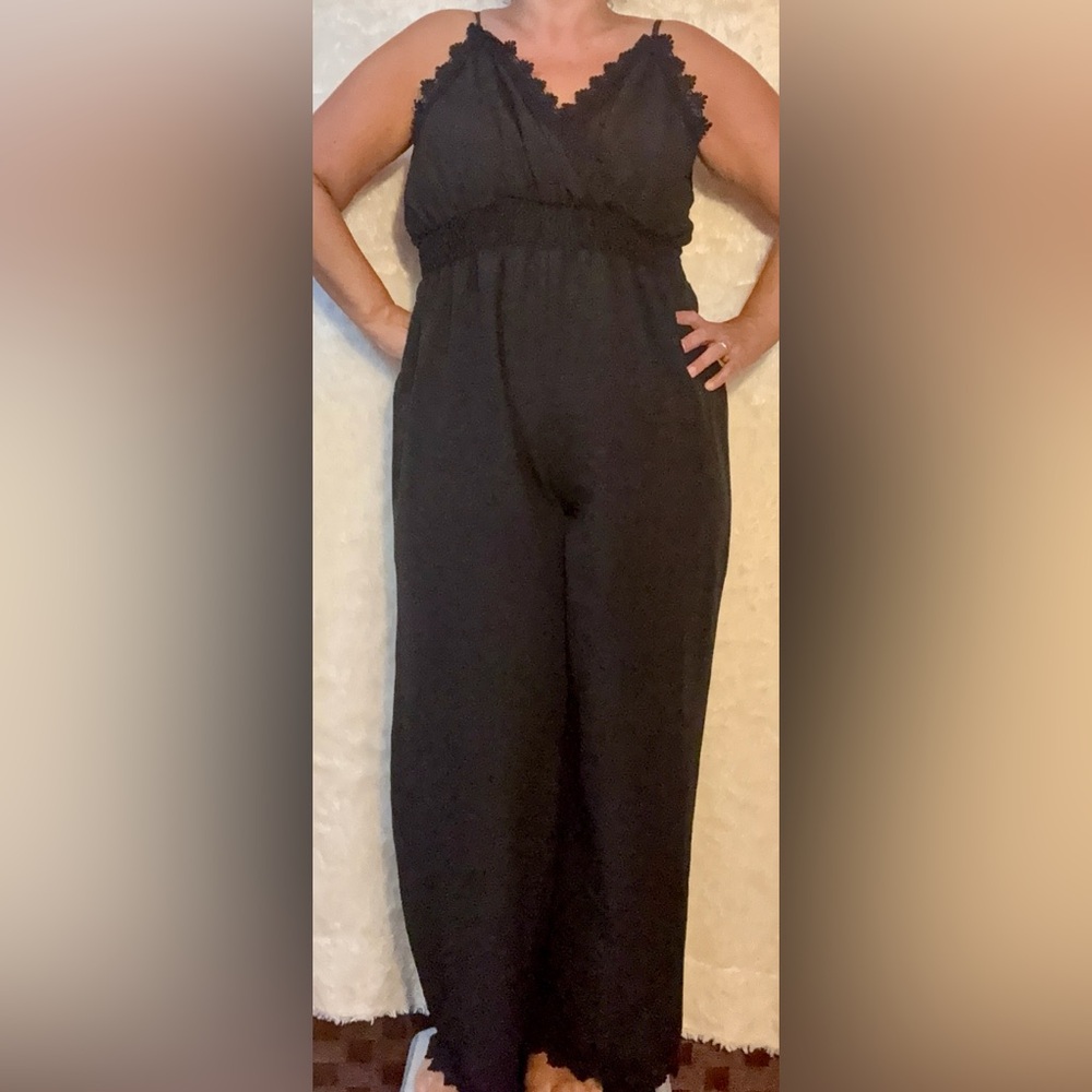 SHEIN Black Wide Leg Jumpsuit